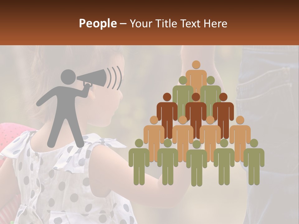 A Little Girl Holding The Hand Of A Man PowerPoint Template