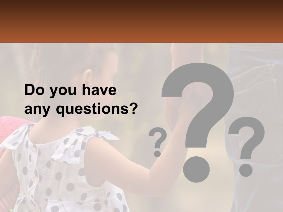 A Little Girl Holding The Hand Of A Man PowerPoint Template