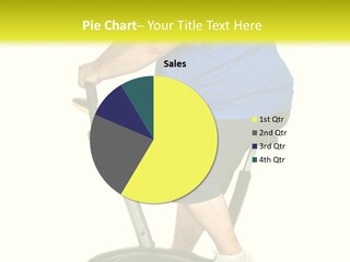 A Man On A Stationary Exercise Bike With A Yellow Background PowerPoint Template