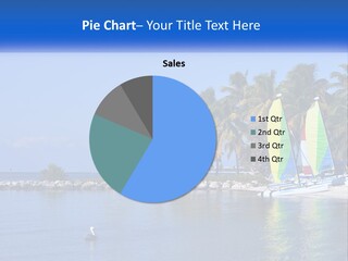 A Colorful Sailboat On The Ocean With Palm Trees In The Background PowerPoint Template