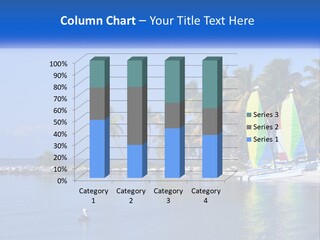 A Colorful Sailboat On The Ocean With Palm Trees In The Background PowerPoint Template