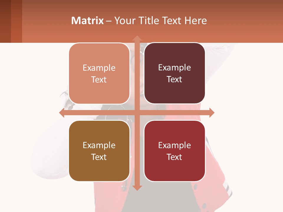 A Woman In A Red Jacket Is Smiling PowerPoint Template