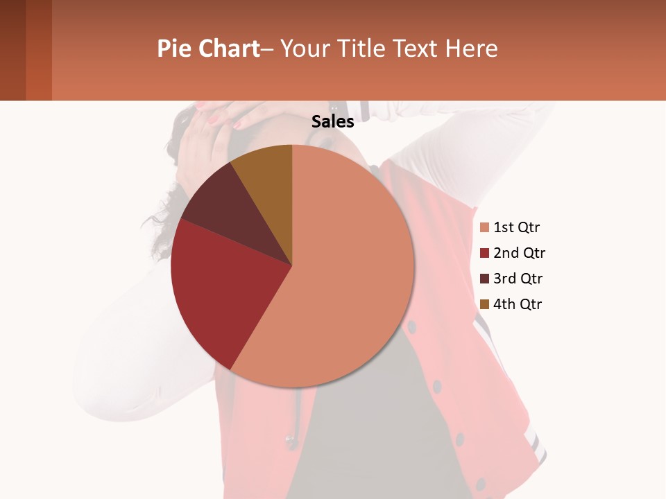 A Woman In A Red Jacket Is Smiling PowerPoint Template