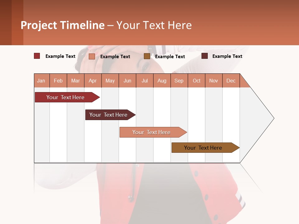 A Woman In A Red Jacket Is Smiling PowerPoint Template