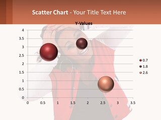 A Woman In A Red Jacket Is Smiling PowerPoint Template