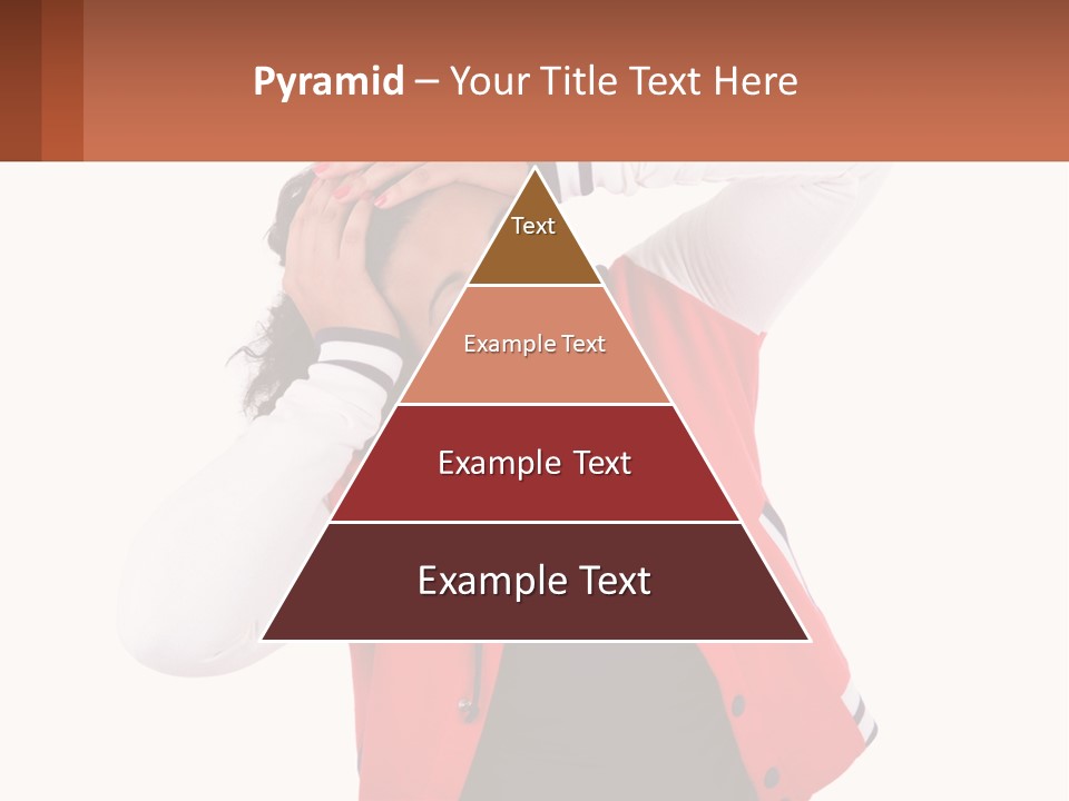 A Woman In A Red Jacket Is Smiling PowerPoint Template