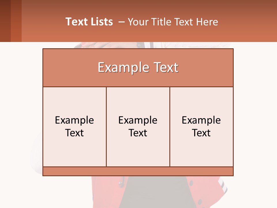 A Woman In A Red Jacket Is Smiling PowerPoint Template
