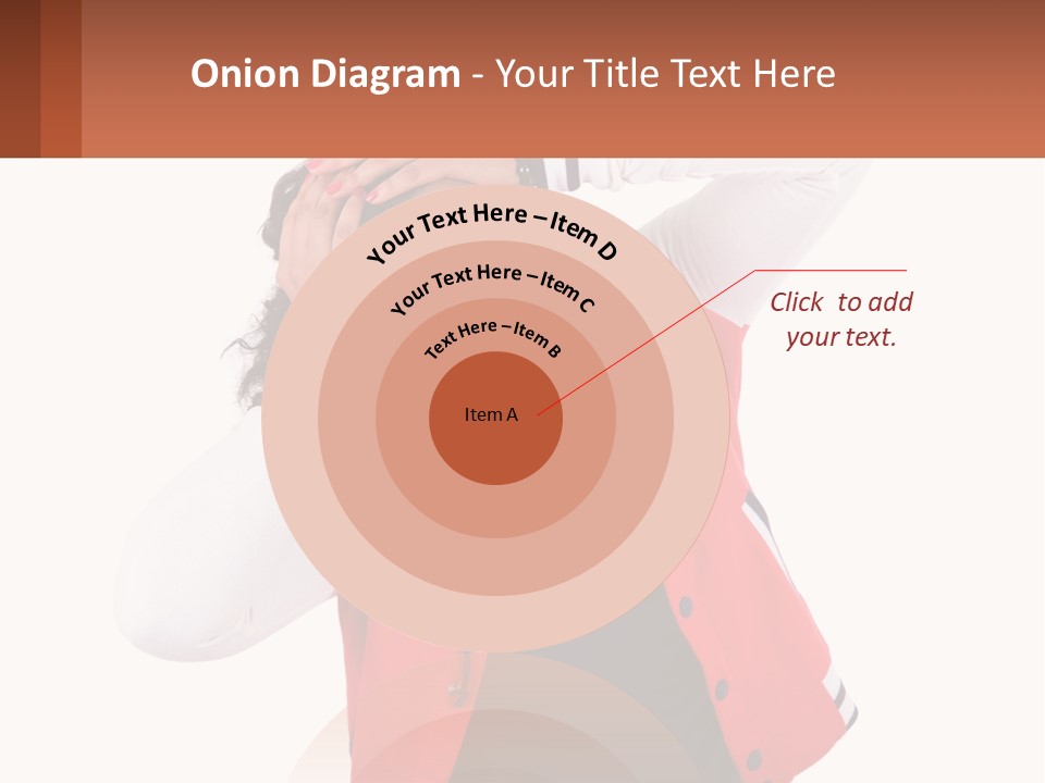 A Woman In A Red Jacket Is Smiling PowerPoint Template