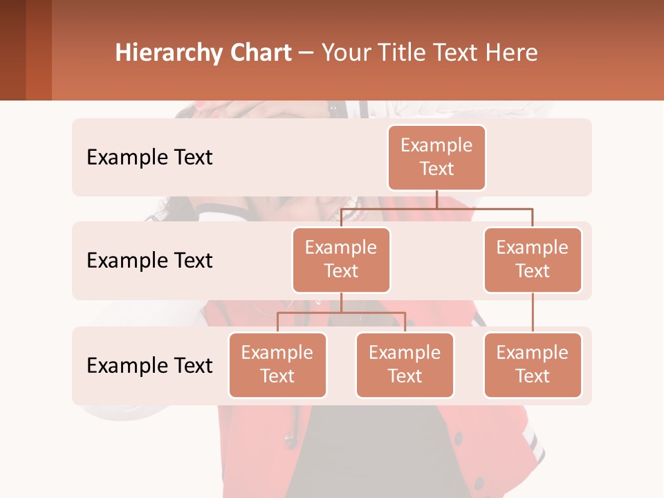 A Woman In A Red Jacket Is Smiling PowerPoint Template