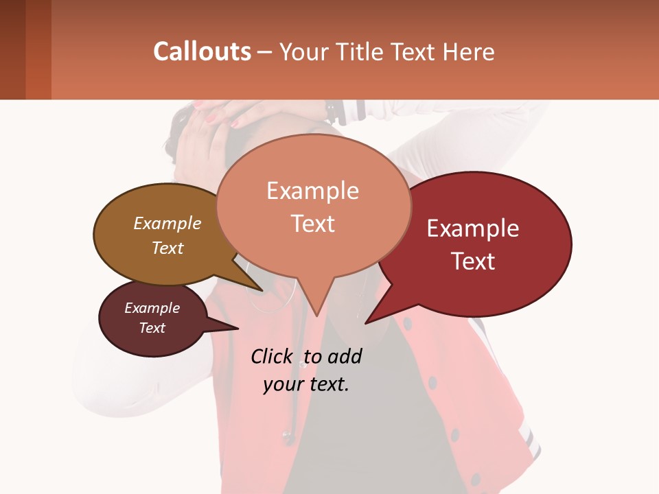 A Woman In A Red Jacket Is Smiling PowerPoint Template