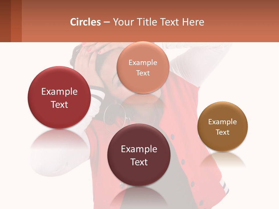 A Woman In A Red Jacket Is Smiling PowerPoint Template