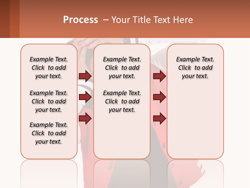 A Woman In A Red Jacket Is Smiling PowerPoint Template