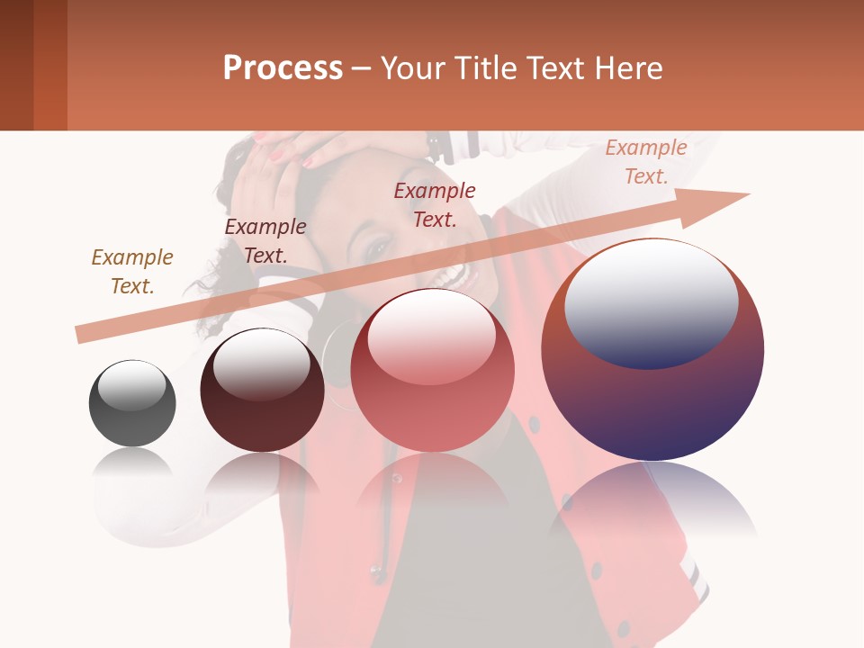 A Woman In A Red Jacket Is Smiling PowerPoint Template