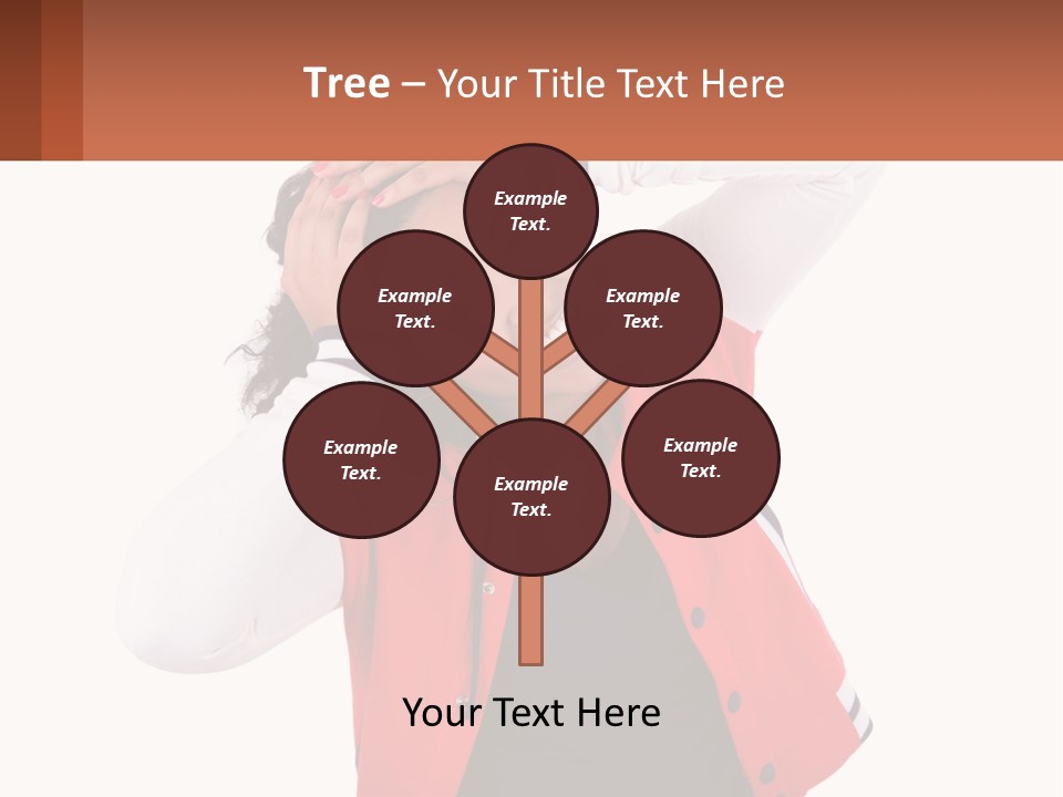 A Woman In A Red Jacket Is Smiling PowerPoint Template