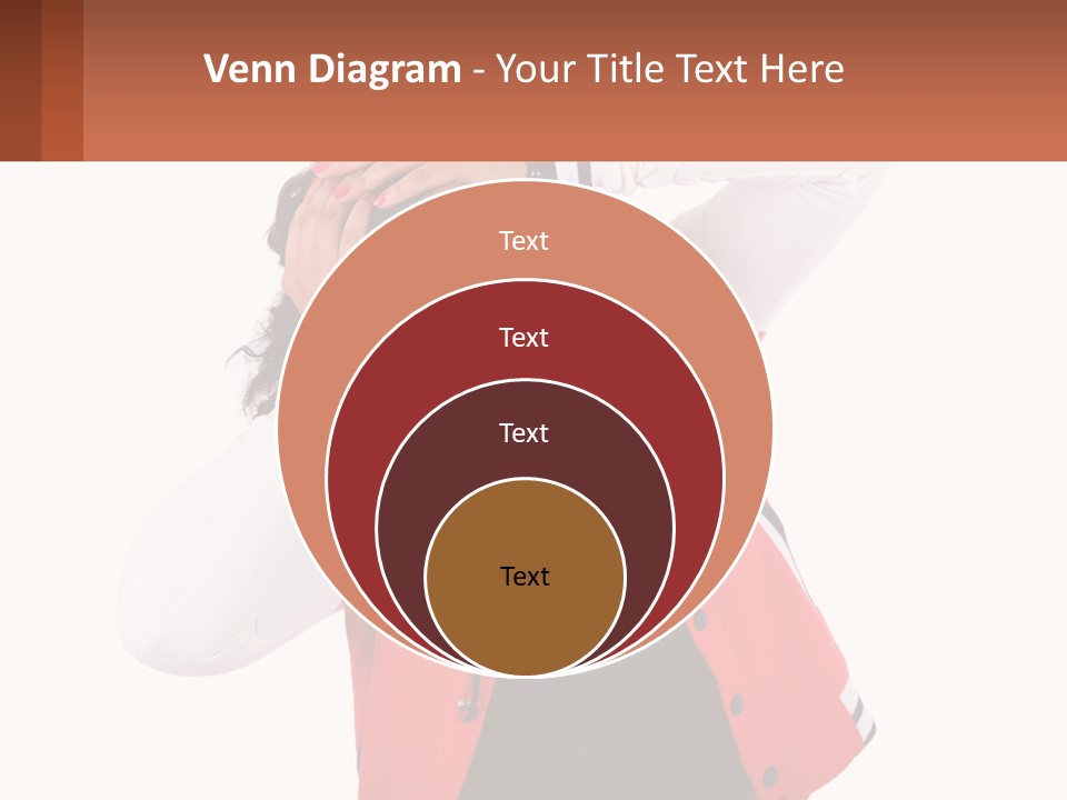 A Woman In A Red Jacket Is Smiling PowerPoint Template