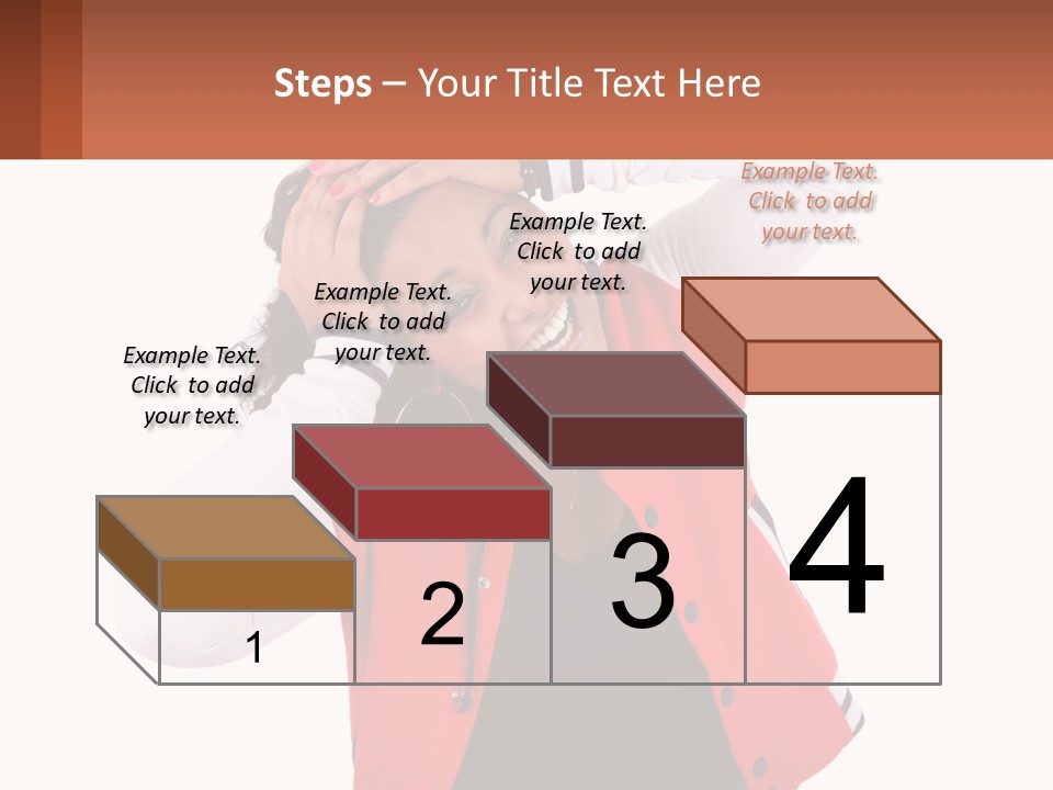 A Woman In A Red Jacket Is Smiling PowerPoint Template