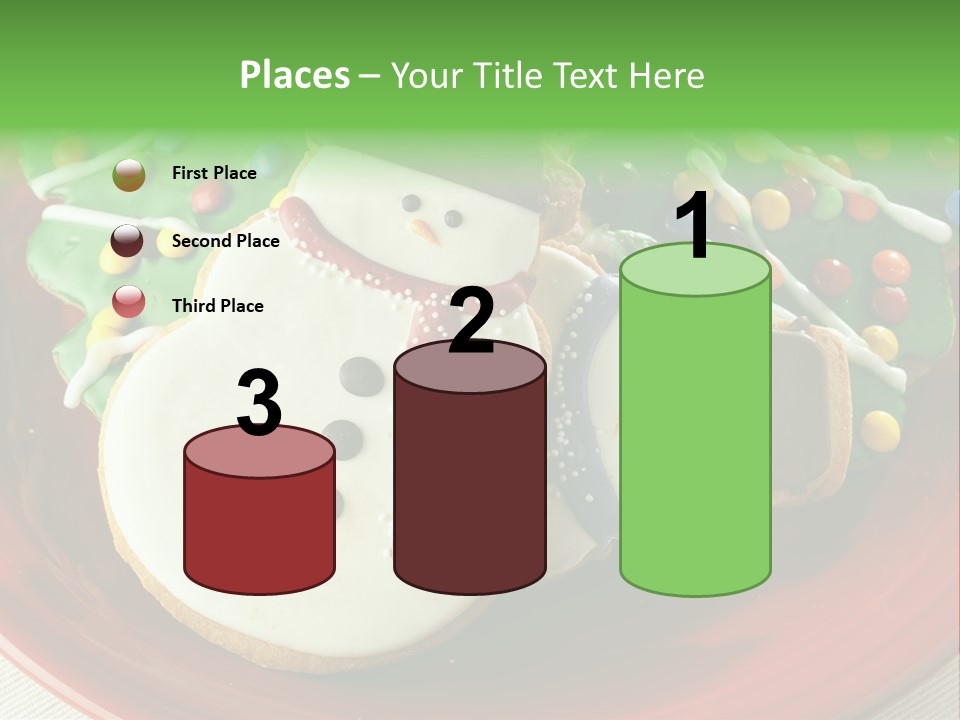 A Red Plate Topped With Cookies Covered In Frosting PowerPoint Template