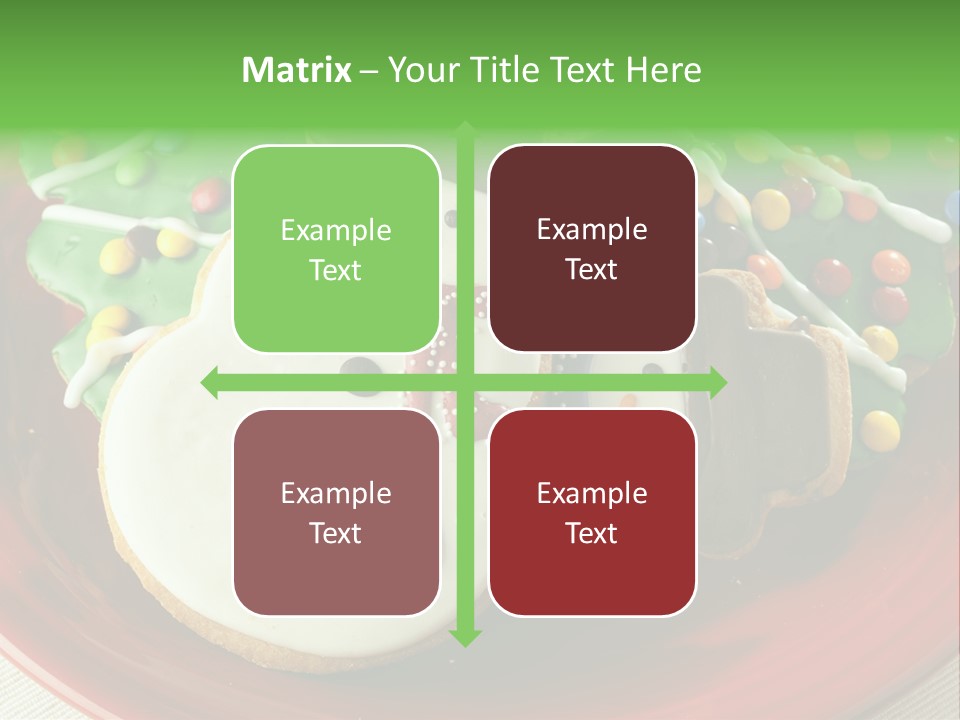 A Red Plate Topped With Cookies Covered In Frosting PowerPoint Template
