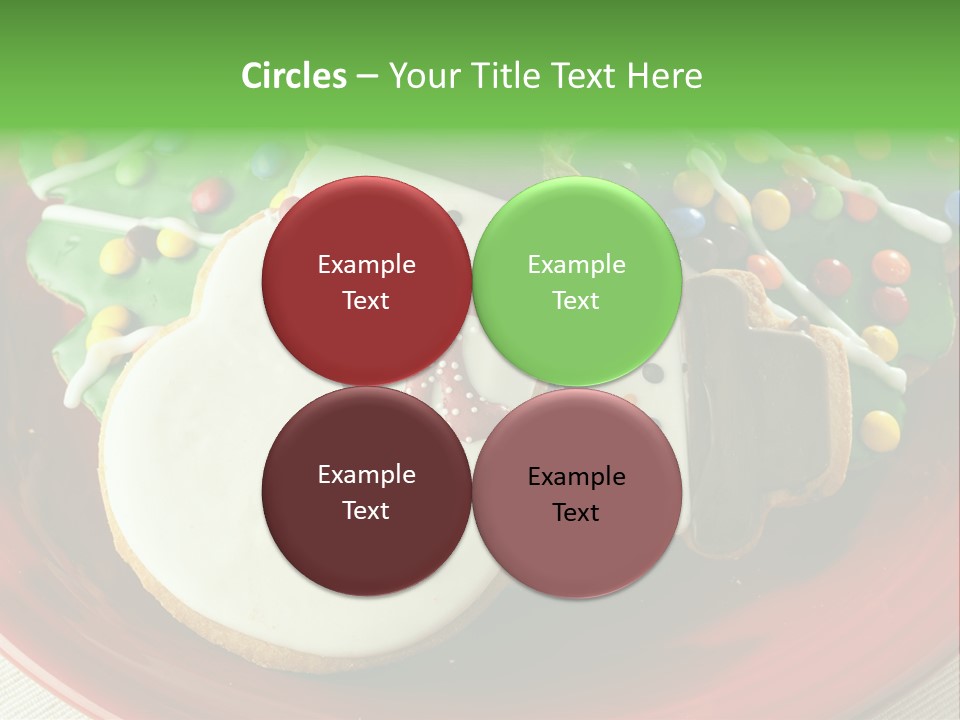 A Red Plate Topped With Cookies Covered In Frosting PowerPoint Template