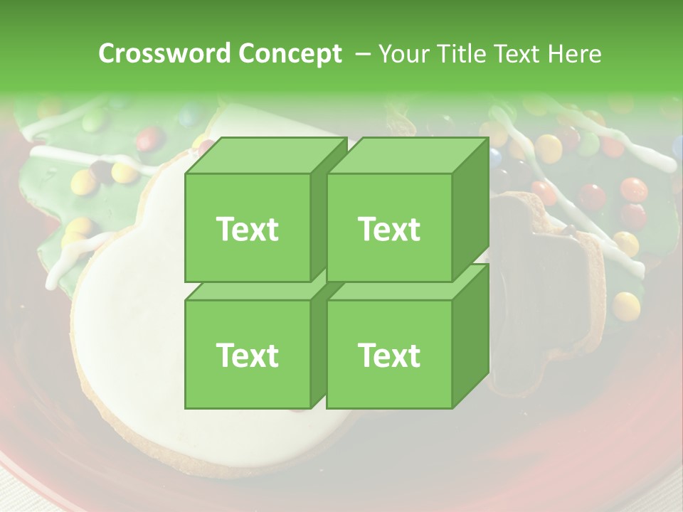 A Red Plate Topped With Cookies Covered In Frosting PowerPoint Template