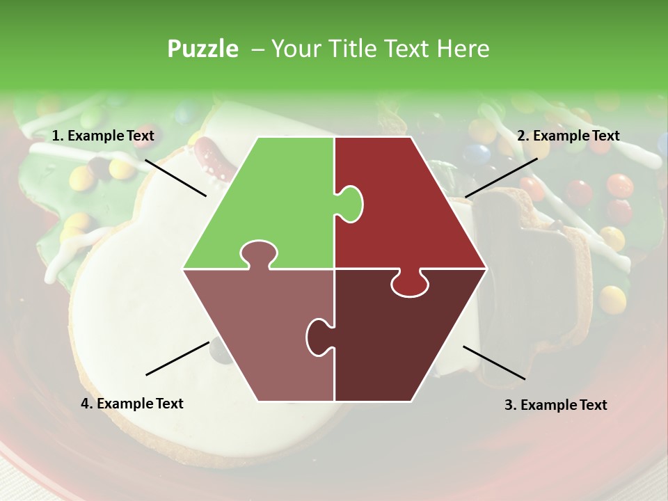 A Red Plate Topped With Cookies Covered In Frosting PowerPoint Template