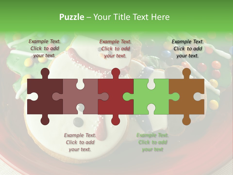 A Red Plate Topped With Cookies Covered In Frosting PowerPoint Template