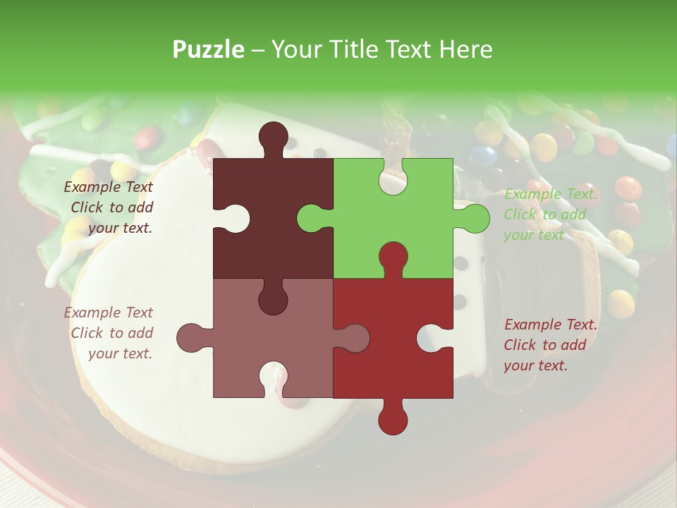 A Red Plate Topped With Cookies Covered In Frosting PowerPoint Template