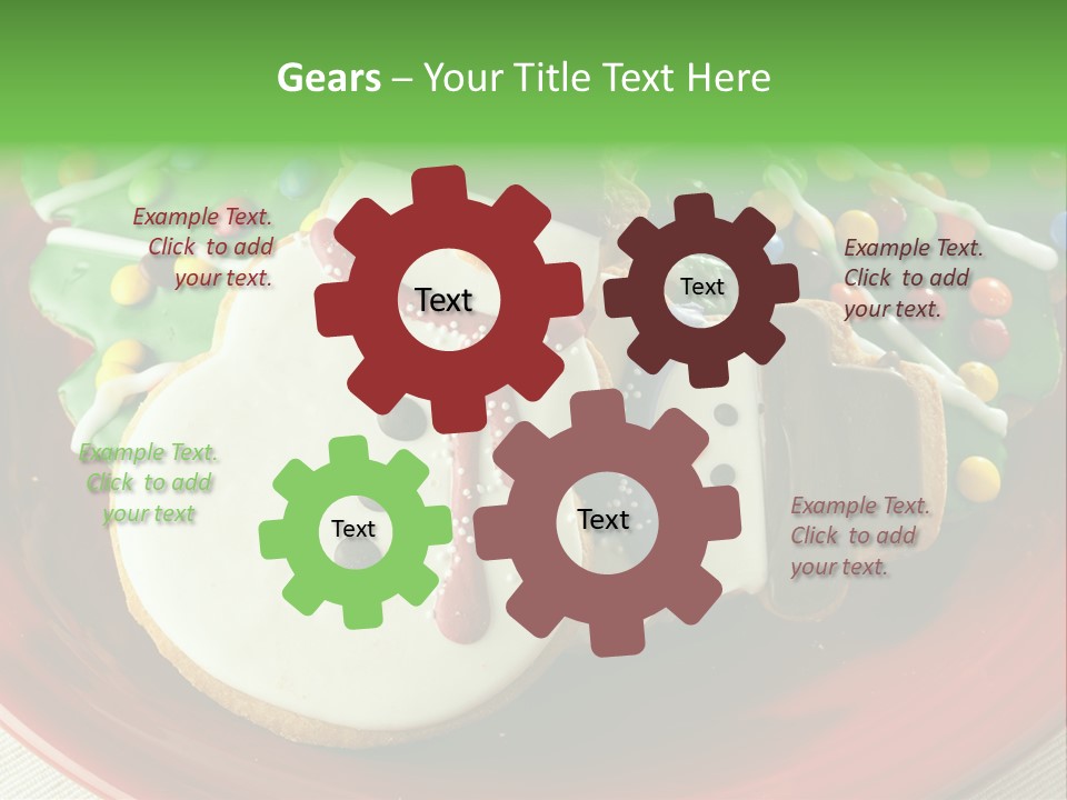 A Red Plate Topped With Cookies Covered In Frosting PowerPoint Template