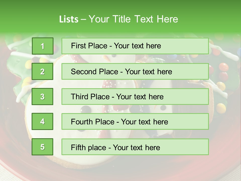 A Red Plate Topped With Cookies Covered In Frosting PowerPoint Template