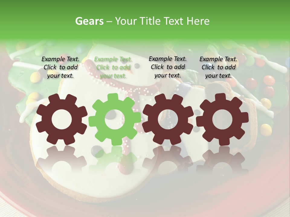 A Red Plate Topped With Cookies Covered In Frosting PowerPoint Template