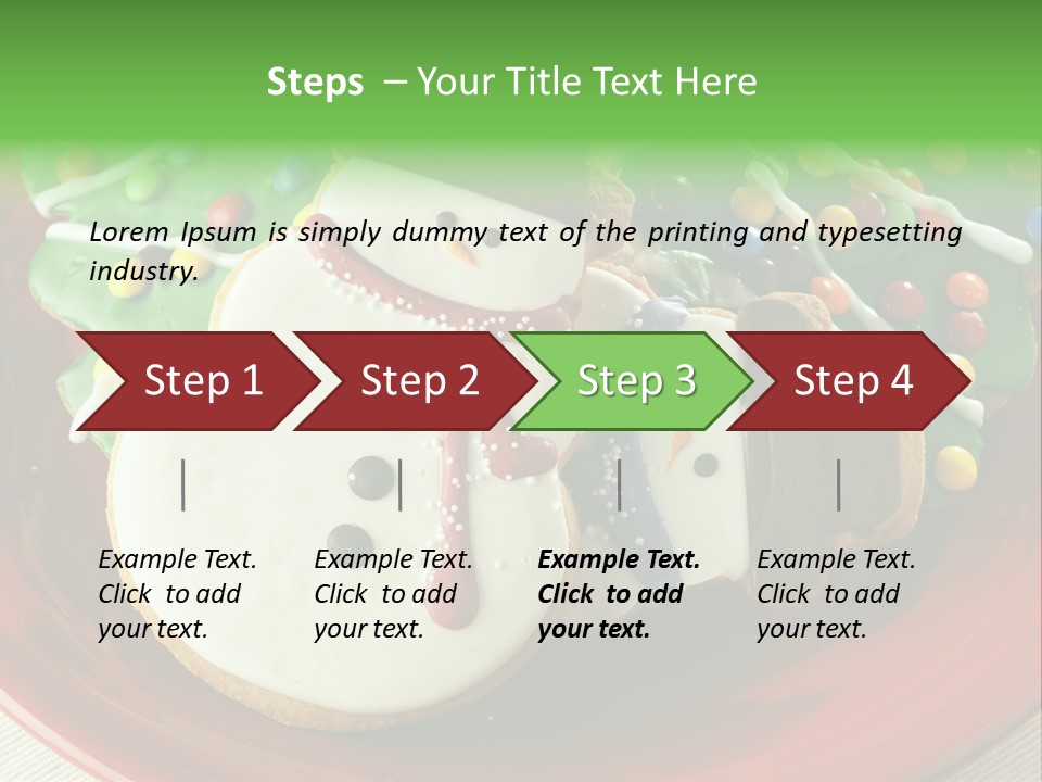 A Red Plate Topped With Cookies Covered In Frosting PowerPoint Template