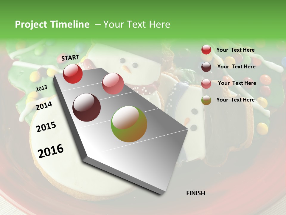 A Red Plate Topped With Cookies Covered In Frosting PowerPoint Template