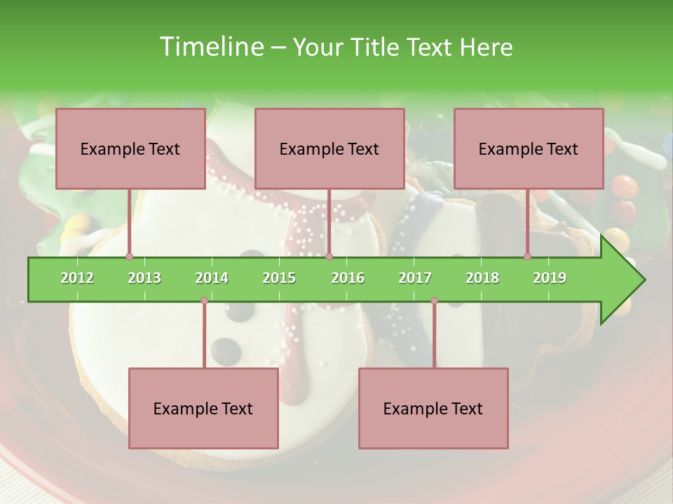 A Red Plate Topped With Cookies Covered In Frosting PowerPoint Template