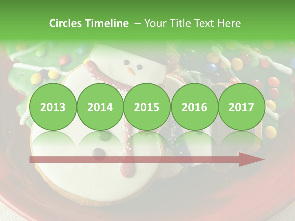 A Red Plate Topped With Cookies Covered In Frosting PowerPoint Template