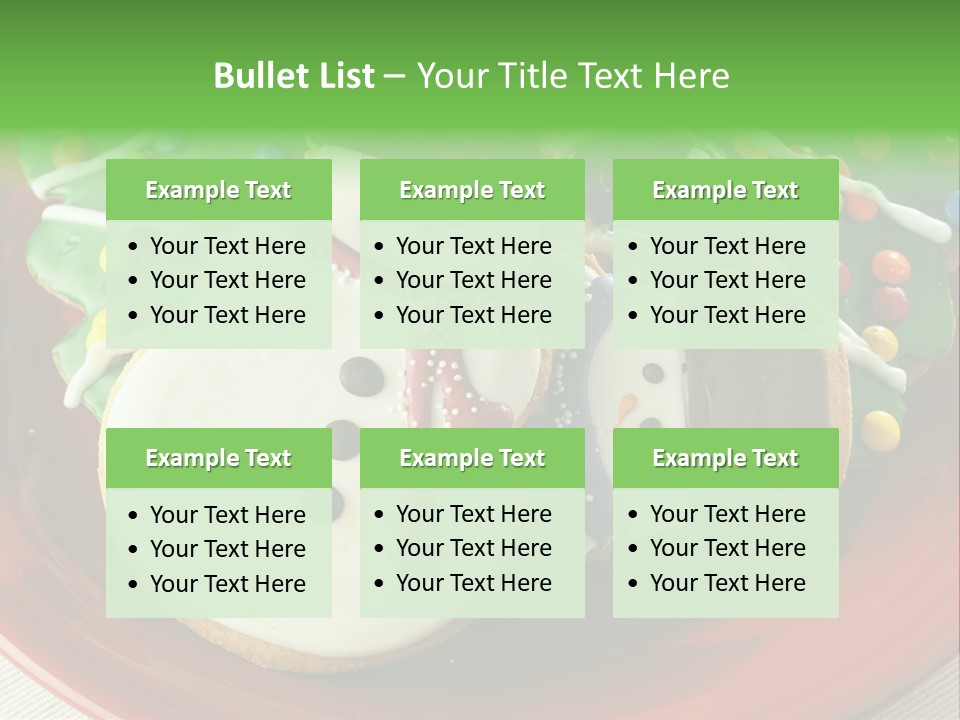 A Red Plate Topped With Cookies Covered In Frosting PowerPoint Template