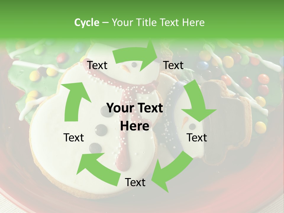 A Red Plate Topped With Cookies Covered In Frosting PowerPoint Template