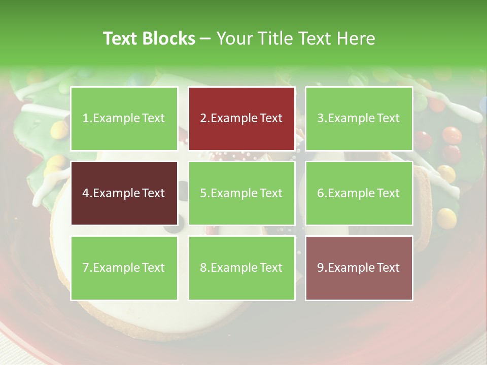 A Red Plate Topped With Cookies Covered In Frosting PowerPoint Template