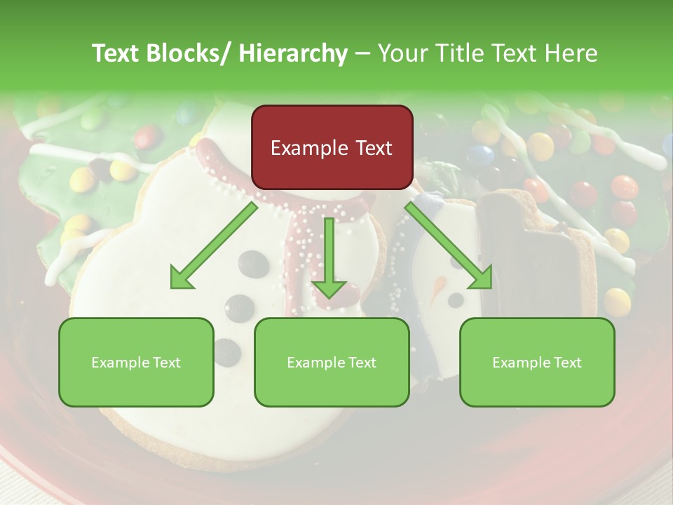 A Red Plate Topped With Cookies Covered In Frosting PowerPoint Template