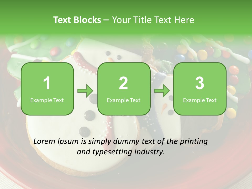 A Red Plate Topped With Cookies Covered In Frosting PowerPoint Template