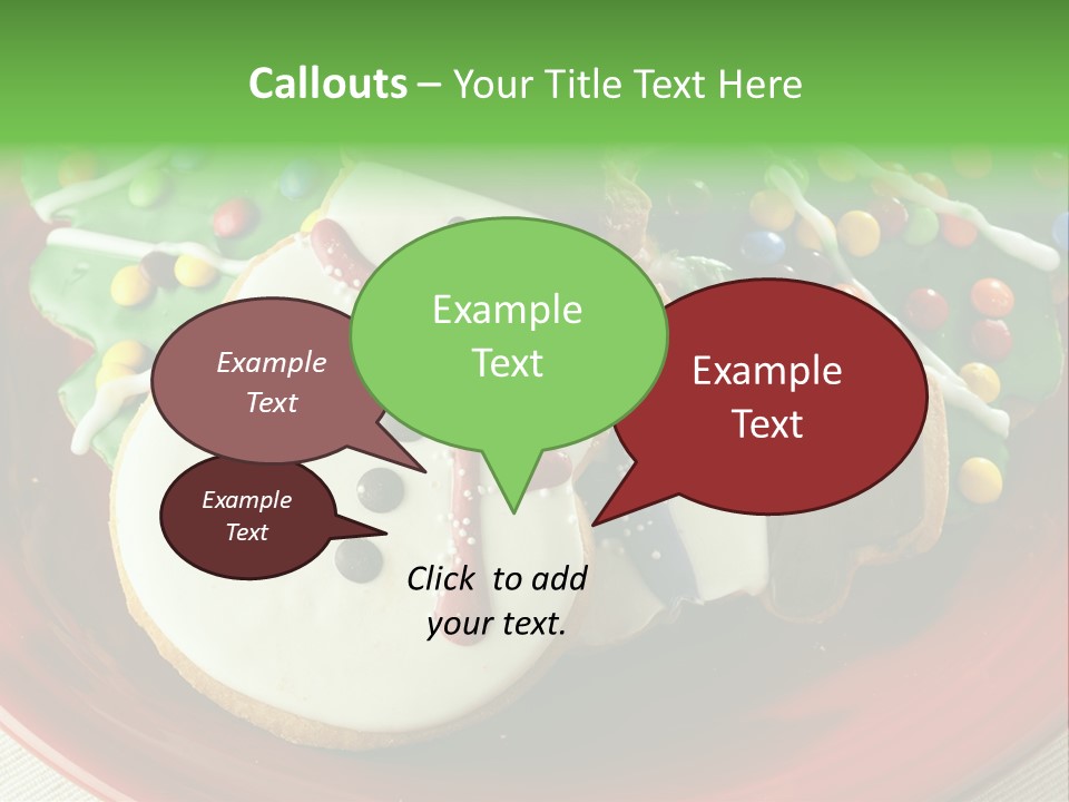 A Red Plate Topped With Cookies Covered In Frosting PowerPoint Template