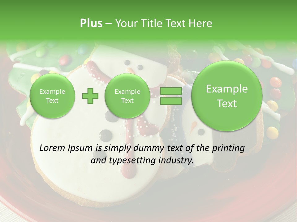 A Red Plate Topped With Cookies Covered In Frosting PowerPoint Template