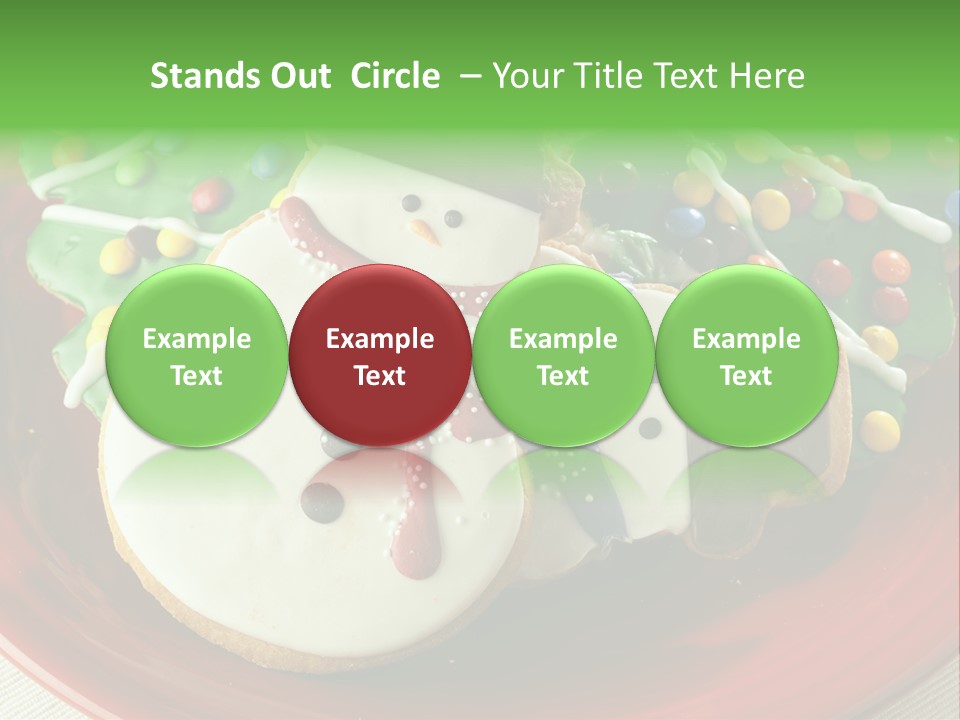 A Red Plate Topped With Cookies Covered In Frosting PowerPoint Template