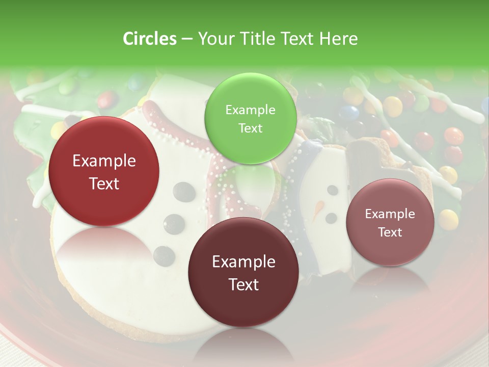 A Red Plate Topped With Cookies Covered In Frosting PowerPoint Template