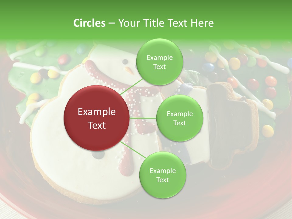 A Red Plate Topped With Cookies Covered In Frosting PowerPoint Template