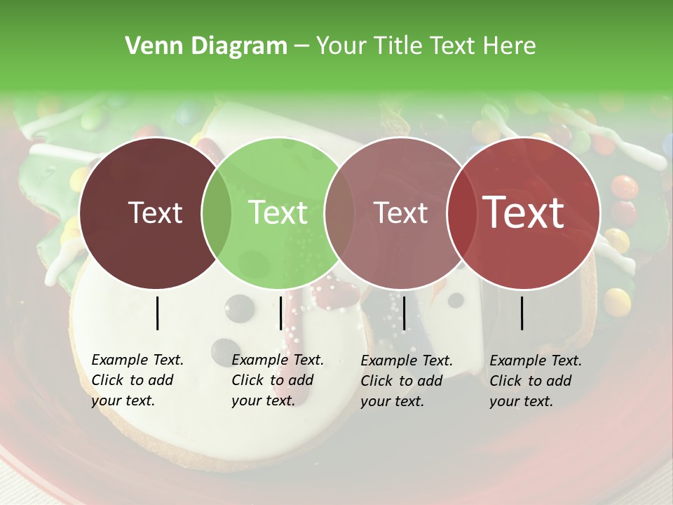A Red Plate Topped With Cookies Covered In Frosting PowerPoint Template