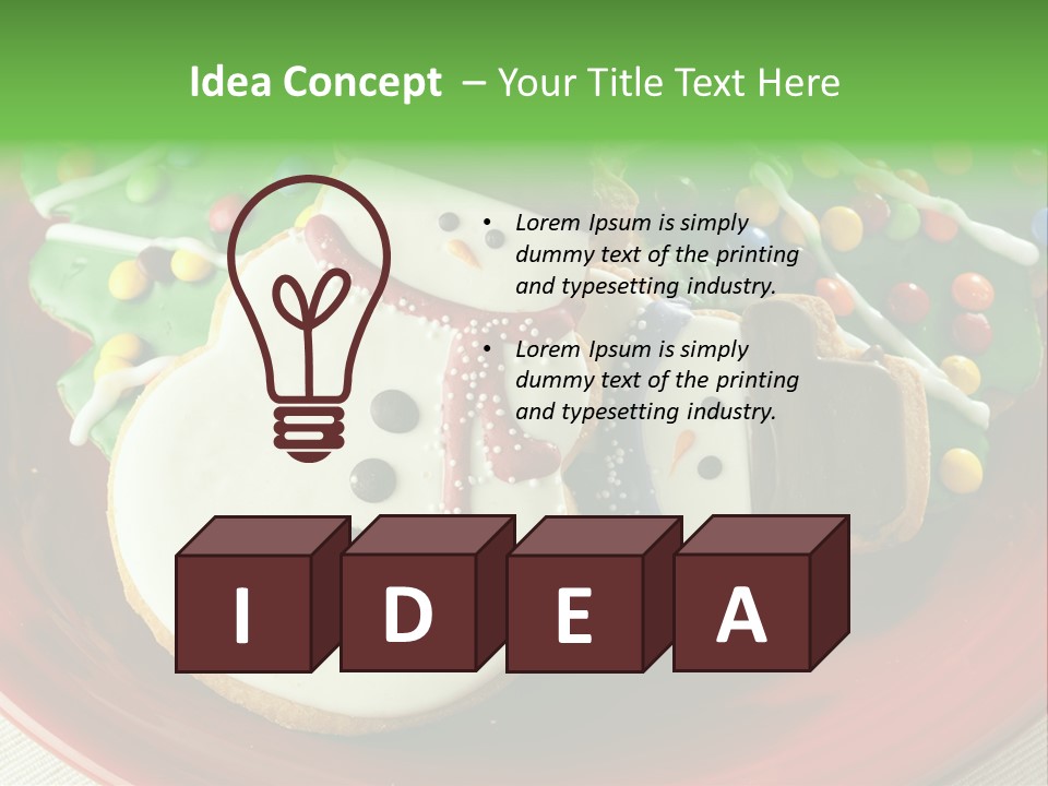 A Red Plate Topped With Cookies Covered In Frosting PowerPoint Template