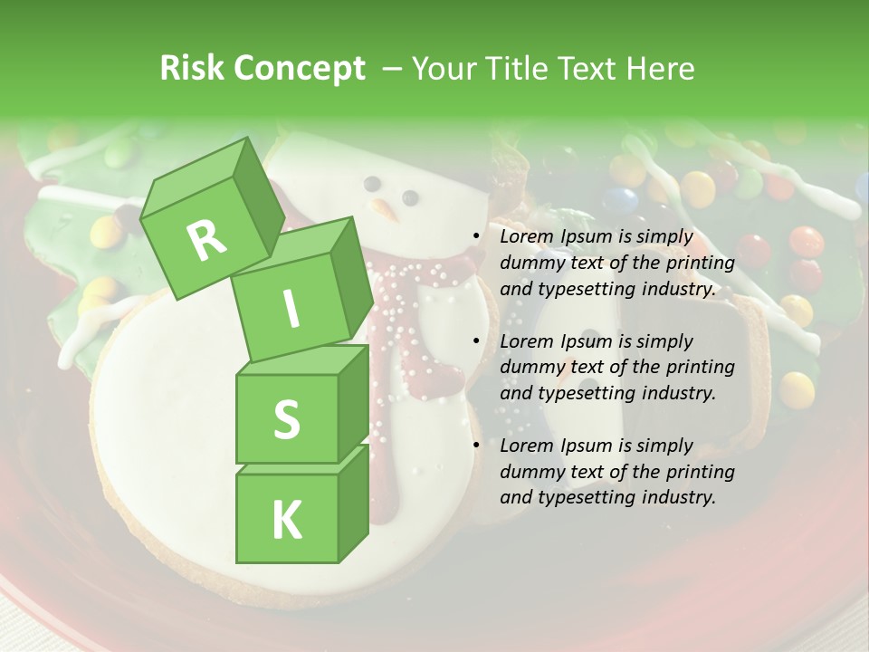 A Red Plate Topped With Cookies Covered In Frosting PowerPoint Template
