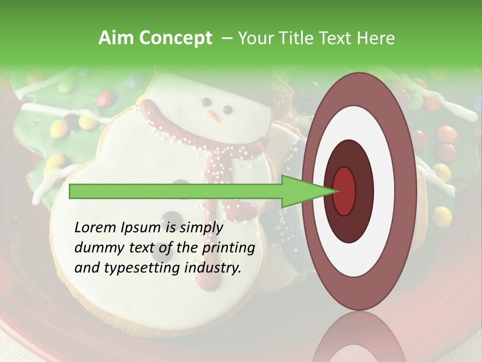 A Red Plate Topped With Cookies Covered In Frosting PowerPoint Template