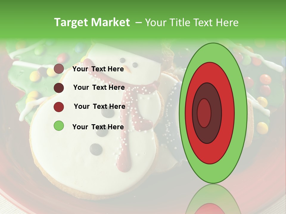 A Red Plate Topped With Cookies Covered In Frosting PowerPoint Template
