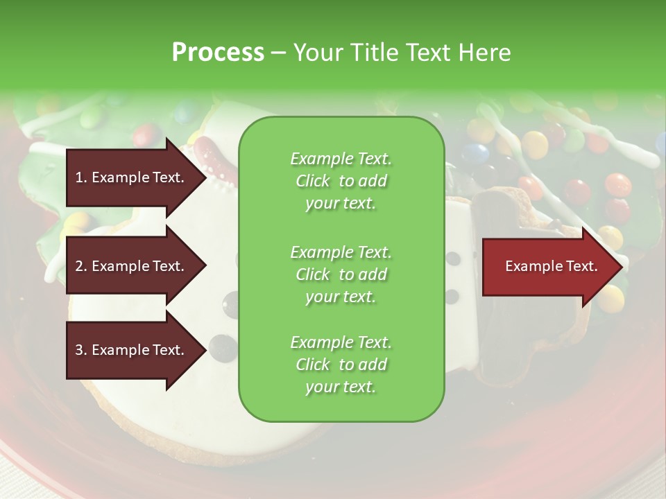 A Red Plate Topped With Cookies Covered In Frosting PowerPoint Template